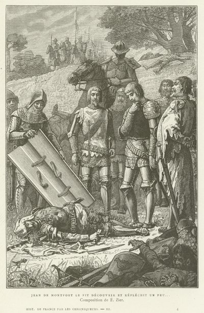 Jean de Montfort odkrywa ciało Karola z Blois po bitwie pod Auray, 1364 autorstwa French School