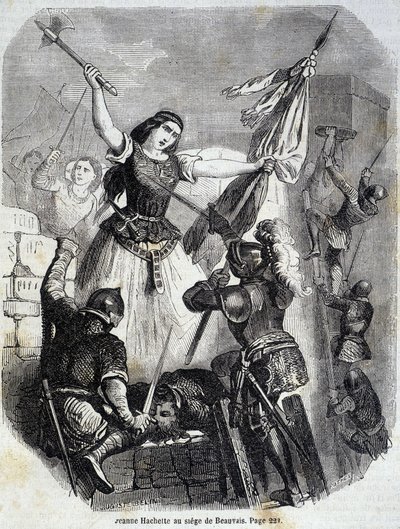 Jeanne Hachette w Beauvais w 1472 r. - w „Histoire de France” L.-P. Anquetil autorstwa French School
