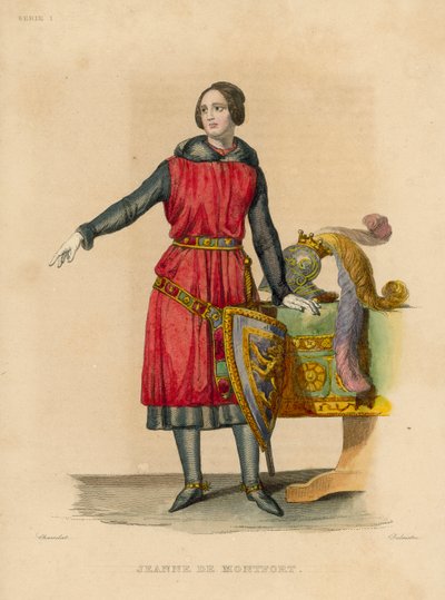 Jeanne de Montfort (kolorowy grawerunek) autorstwa French School