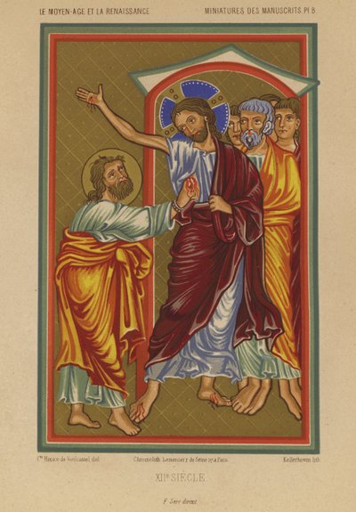 Jezus Chrystus niosący rany od Ukrzyżowania (chromolitho) autorstwa French School