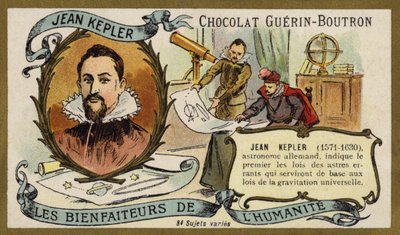 Johannes Kepler, niemiecki astronom (chromolitho) autorstwa French School