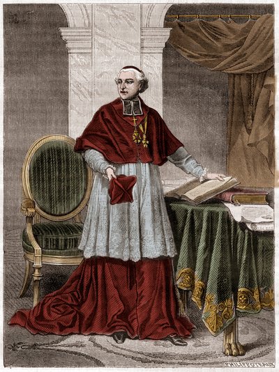 Joseph Fesch (1763-1839), francuski kardynał - rycina 1879 - Portret kardynała Josepha Fescha, wuja Napoleona Bonaparte (1763-1839) - w „Historii imperium po historii konsulatu” Adolphe Thiers - 1879 - prywatnie kolekcja autorstwa French School