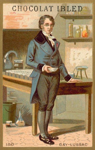 Joseph Louis Gay-Lussac, francuski chemik i fizyk (chromolitho) autorstwa French School