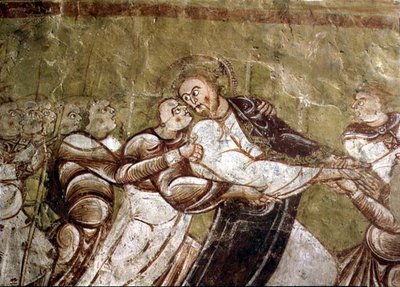 Иуда Христийг үнсэж байна (fresco) (95750-ийн дэлгэрэнгүй)поли autorstwa French School