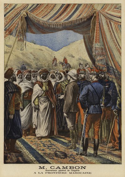 Jules Cambon, francuski gubernator generalny Algierii, na granicy z Marokiem, 1897 autorstwa French School