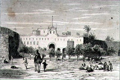 Chartum, Sudan, w latach 60. XIX wieku, ryty przez Alfreda Louisa Sargenta (ur. 1828) (grafika) autorstwa French School