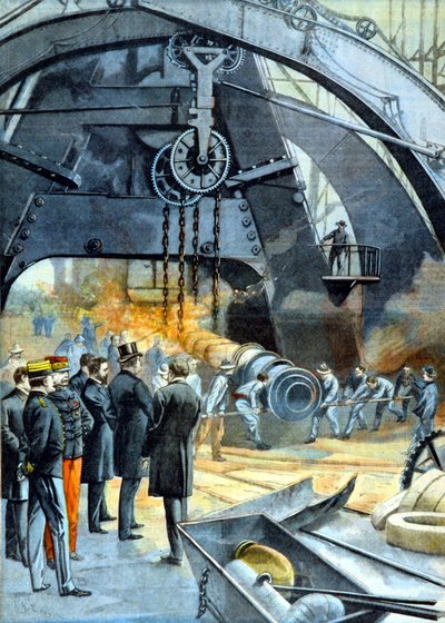 Król Karol I (Karol I Portugalii) w Ateliers du Creusot w „”Le Peute Parisien”” od 26.02.1899 autorstwa French School