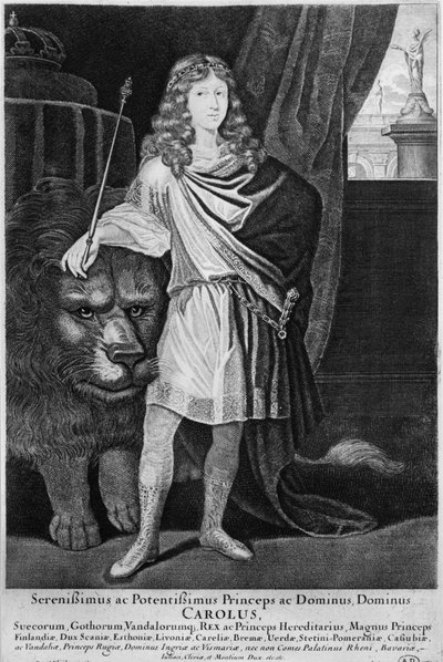 Król Karol XII (1682-1718) Szwecji, koniec XVII wieku autorstwa French School