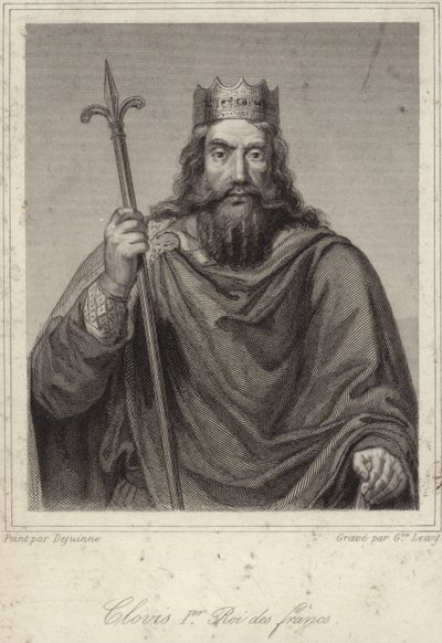 Król Clovis I Franków autorstwa French School