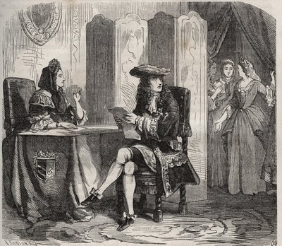 Król Ludwik XIV (1638-1715) i jego żona, markiza Maintenon (Francoise d