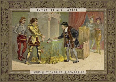 Król Francji Ludwik XI i Karol Śmiały, książę Burgundii autorstwa French School