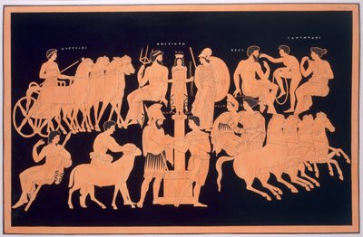 Król Oenomaus, Hippodamia i bogowie olimpijscy, opublikowana w latach 1808-10 autorstwa French School
