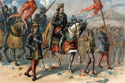 Król Francji Karol VIII (1470-1498) wkroczył do Neapolu, Włochy, 22 lutego autorstwa French School