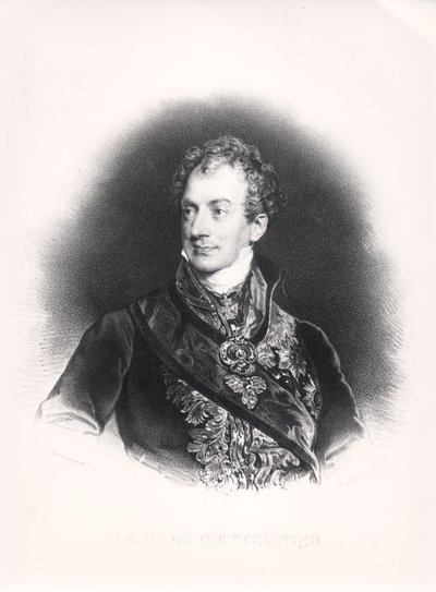 Klemens Wenzel Nepomuk Lothar (1773-1859) Książę Metternich-Winneburg, c.1815 autorstwa French School