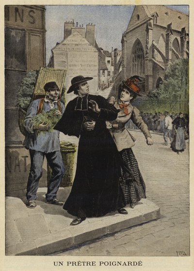 Atak nożem na księdza, Francja, 1897 autorstwa French School