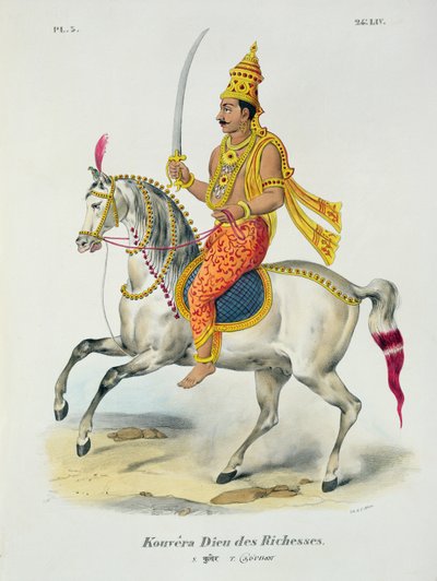 Kubera, bóg bogactwa, ryty przez C. de Motte (1785-1836) autorstwa French School