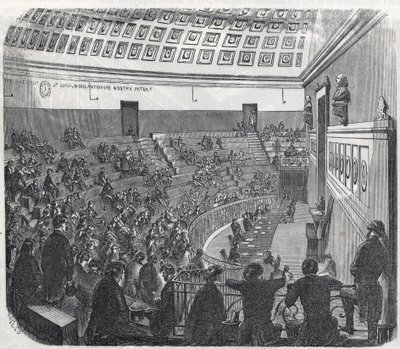 Paryska Szkoła Medyczna – duży amfiteatr – Grawerowanie w „Tableau-de-Paris” autorstwa Edmonda Texiera 1852 autorstwa French School