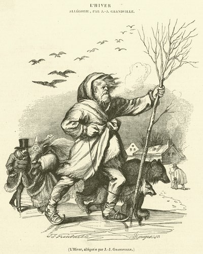 Zima, alegoria (grafika) autorstwa French School