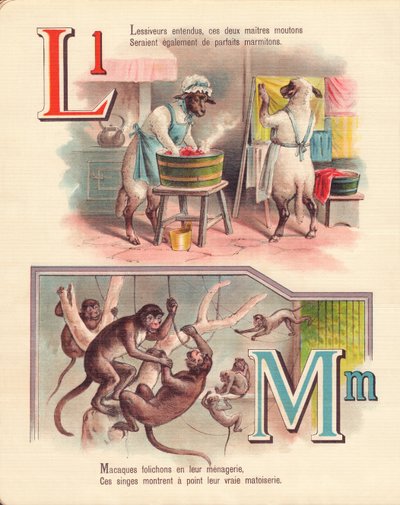 LM: Jagnięcina, pranie, małpy, menażeria autorstwa French School