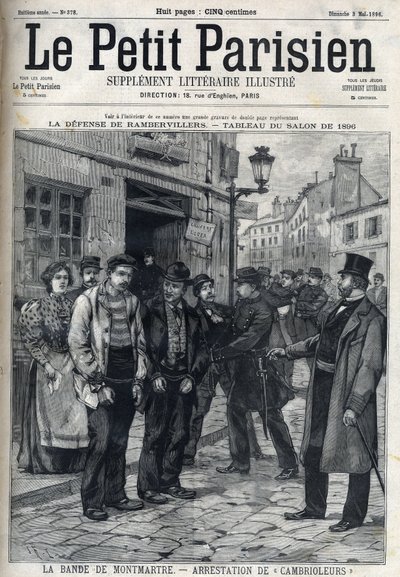 La Bande de Montmartre: Policja aresztowała włamywaczy w Paryżu, w „Le petit Parisien”” autorstwa French School