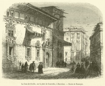 Casa de Gralla na Place de Courcelles w Barcelonie (rycina) autorstwa French School