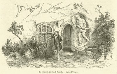 Kaplica św. Roberta, widok z zewnątrz (rycie) autorstwa French School