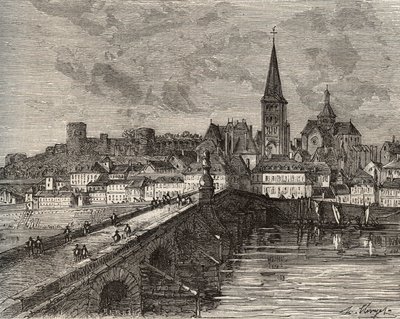 La Charite sur Loire - La Charite-sur-Loire - Nievre, region Burgundii - rycina w „France illustree: geografia, historia, administracja statystyczna” autorstwa V.-A. Słodowo-Brązowy. 1884 autorstwa French School