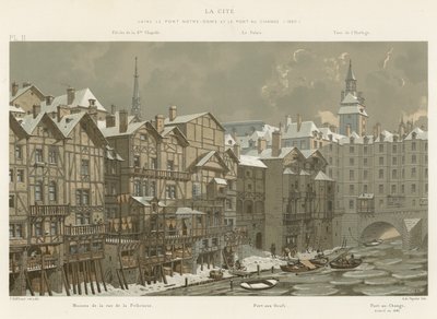 La Cite, między Pont Notre-Dame a Pont au Change, 1650 autorstwa French School