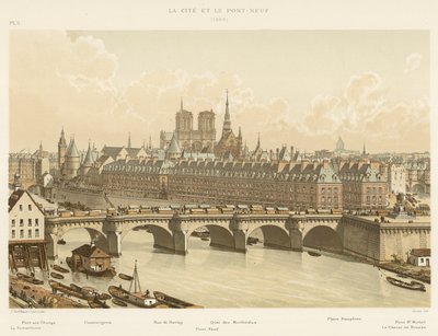 Miasto i Pont-Neuf, 1665 autorstwa French School