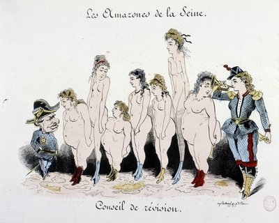 Komuna: Komisja Rewizyjna Amazonek Sekwany – rysunek, Musee Carnavalet autorstwa French School