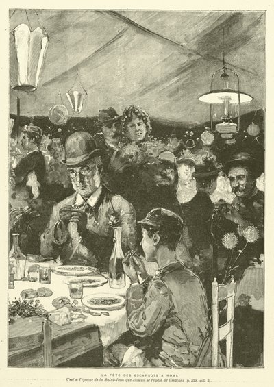 Święto Ślimaka w Rzymie (rycina) autorstwa French School