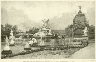 Monumentalna fontanna rzeźbiarza Coutana, widok z przodu, wg fotografii MH-C Godefroy (rycina) autorstwa French School