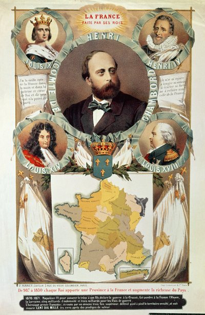 Francja Wykonane przez jej królów, Henri Charles Ferdinand Marie Dieudonne (1820-83) Hrabia Chambord, po 1870 autorstwa French School