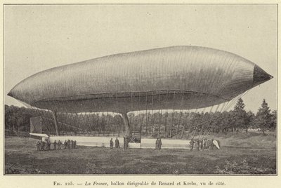 Francja, balon sterowca Renarda i Krebsa widziany z boku (rycina) autorstwa French School