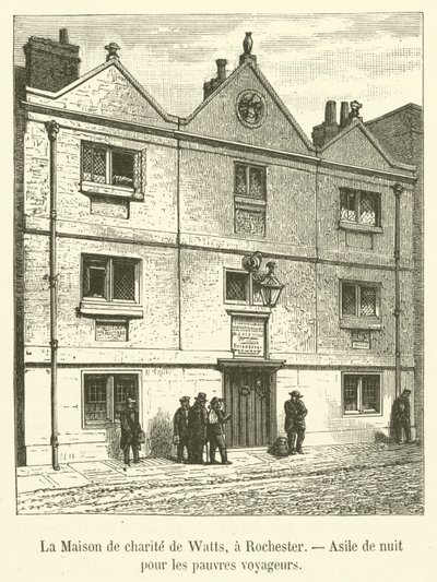 Watts Charity House, Rochester, Nocny Azyl dla Ubogich Podróżnych (grawerunek) autorstwa French School