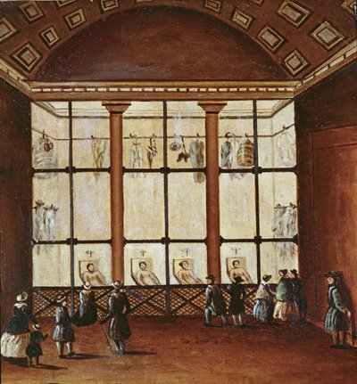 La Morgue, największa kostnica w Paryżu, 1830-40 autorstwa French School