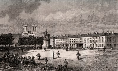 La Roche-sur-Yon (La Roche sur Yon) - Pays de la Loire - miejsce Napoleona - grawer w „Francja ilustracyjna: geografia, historia, administracja statystyczna” autorstwa V.-A. Słodowy Brąz. 1884 autorstwa French School