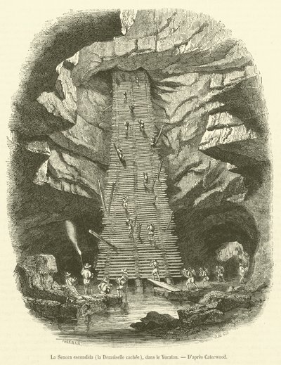 La Senora escondida, ukryta młoda dama, na Jukatanie (grafika) autorstwa French School