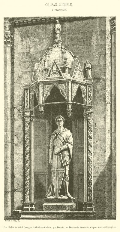 Posąg św. Jerzego w Or-San-Michele (rycina) autorstwa French School