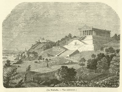 Valhalla, Widok zewnętrzny (grawerowanie) autorstwa French School