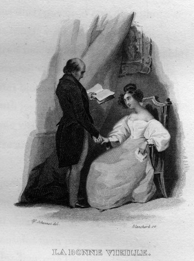 Stara dobra pieśń Berangera w „Oeuvres kończy” (1834) Pierre Jean de Beranger (1780-1857), francuskiego poety i autora piosenek. autorstwa French School