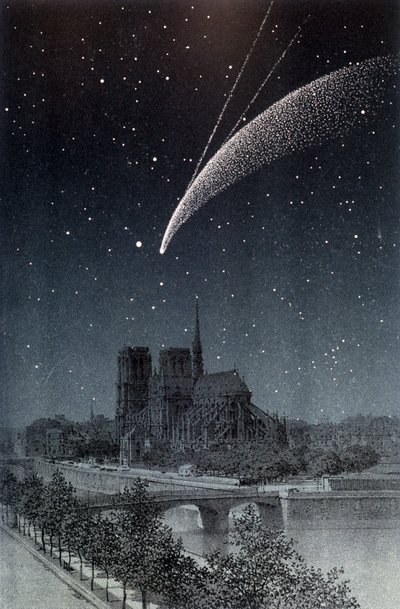 La comet de Donati widziana w Paryżu 04.10.1858 - w „Le Ciel” Amédée Guillemin, Hachette, Paryż autorstwa French School