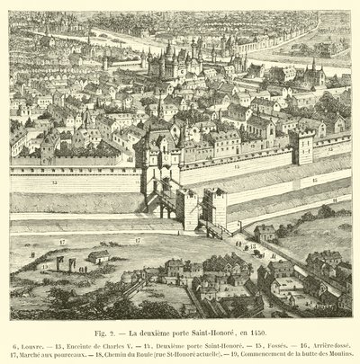 Druga Porte Saint-Honore, w 1450 autorstwa French School
