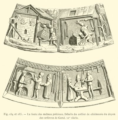 Topienie metali szlachetnych (grawerowanie) autorstwa French School