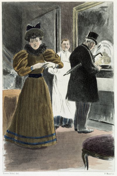 Galanteria w hotelu - w „”Nasi współcześni”” Octave Uzanne autorstwa French School