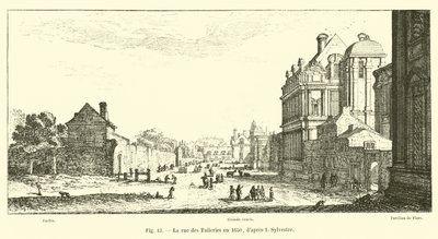Rue des Tuileries w 1650, po I Sylvestre autorstwa French School