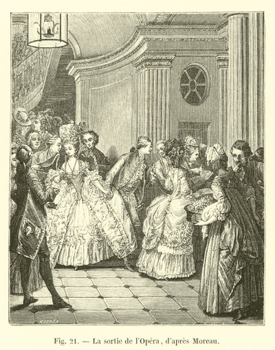 Opuszczenie Opery po Moreau autorstwa French School