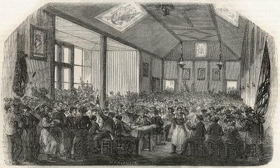 Tawerna przewoźników w Bercy w XIX wieku - Grawerowanie w „Tableau-de-Paris” Edmonda Texiera 1852 autorstwa French School