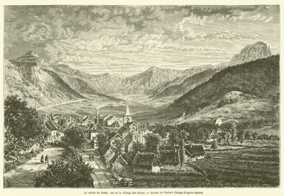 Dolina Mont-Dore i wieś Les Bains (rycina) autorstwa French School