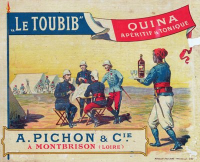 Etykieta na aperitif i wino le Toubib z tonikiem, koniec XIX wieku autorstwa French School